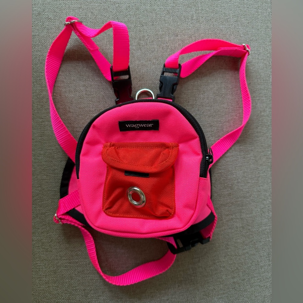 Wagwear Pink and Red Dog Backpack